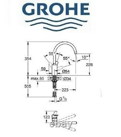 GROHE Eurostyle Cosmo Kitchen Sink Mixer Tap 33975002 High Spout CLEARANCE