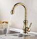 Gold Color Brass Swivel Bathroom Kitchen Bar Vessel Sink Faucet Mixer Tap ssf068
