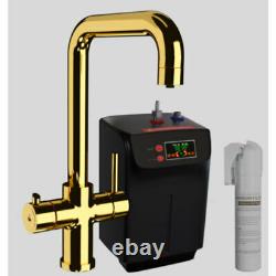 Gold Instant Boiling Water Dispenser Tap 3 in 1 Kitchen Faucet Hot & Cold