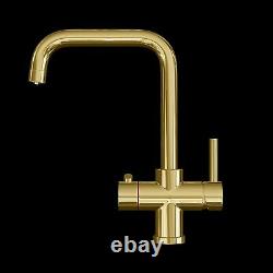 Gold Instant Boiling Water Dispenser Tap 3 in 1 Kitchen Faucet Hot & Cold
