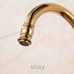 Gold Kitchen Faucets Sink Single Lever Rotation Basin Mixers Tap Hot Cold Water