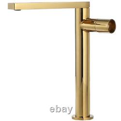 Gold Polished Basin Sink Tall 10.4Inch Swivel Spout Taps Mixer Deck Mount Faucet