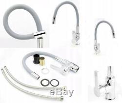 Grey Kitchen Mixer Flex Tap sink Faucet Swivel flexible spout 360 Brass (158)