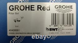 Grohe Chrome Red Duo Twin Lever Instant Boiling Water Tap with M Size Boiler