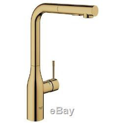 Grohe Essence Single Lever Kitchen Sink Mixer Tap Gold Stylish High Spout