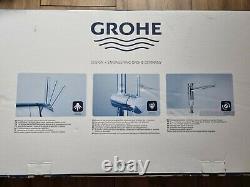 Grohe Feel OHM Pull Out Spray Single Lever Kitchen Sink Mixer Tap Black & Chrome