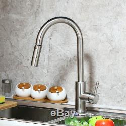 Hand Touch Sensor Kitchen Sink Faucet Pull Out Sprayer Swivel Mixer Taps Chrome