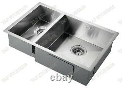 Handmade 1.5 Bowl Stainless Steel Undermount Kitchen Sink 670x440 SUS304