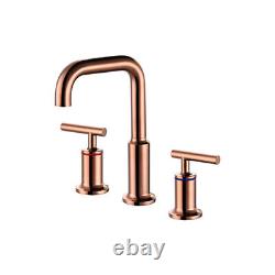 Hernest Mixer Faucet 3-Hole for Lavatory Deck Mount Sink Faucet in Rose Gold
