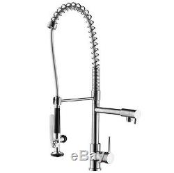 High Pressure Brushed Nickel Brass 28'' Hot and Cold Kitchen Sink Faucet Mixer