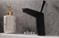 Hot Creative Bathroom Sink Faucet Hot&Cold Mixer Brass Modern Tap 1 Handle Black
