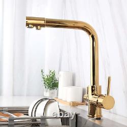 InArt Kitchen Sink Mixer Gold Finish Contemporary Kitchen Sink Faucet Brass Sing