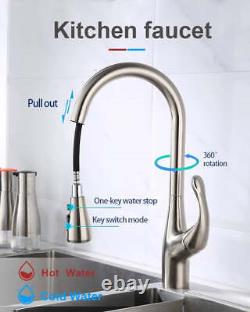 InArt Single-Handle Kitchen Sink Mixer 360° Pull-Down Sprayer Kitchen Faucet Mul