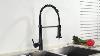 Inart Single Lever Kitchen Sink Mixer 360 Kitchen Faucet With Multi Function Spray Head Black Matte