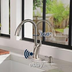 Infrared Dual Function Mixer Touchless Pull-Down Kitchen Faucet withSoap Dispenser