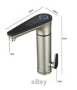 Instant 3kw Electric Hot Water Kitchen Tap Sink Mixer Touch Screen LCD Display