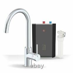 Intu 3 in 1 Instant Boiling Water Kitchen Tap Tank Filter Hot Cold Chrome Curved