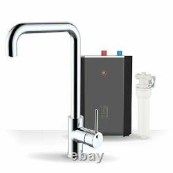 Intu 3 in 1 Instant Boiling Water Kitchen Tap Tank Filter Hot Cold Chrome Square