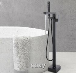 JiaYouJia Freestanding Tub Faucet with Handshower Floor Mount Tub Filler Bronze
