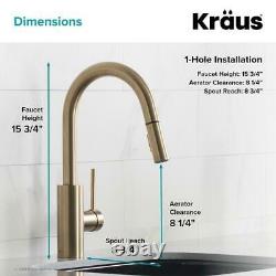 KRAUS Oletto Single-Handle Pull-Down Sprayer Kitchen Faucet in Gold