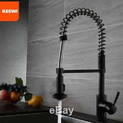 Keewi Kitchen Faucet Single Handle Sprayer, Pull-down Sink Mixer Brass Faucet