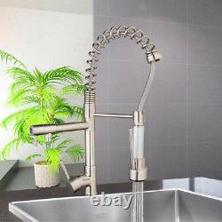 Kitchen 360° Swivel Spout Single Handle Sink Faucet Pull Down Spray Mixer Taps