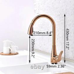 Kitchen Basin Sink Mixer Tap Rose Gold Single Handle Faucet Vanity Faucets