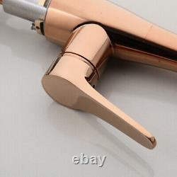 Kitchen Basin Sink Mixer Tap Rose Gold Single Handle/Hole Hand Pull out Faucet