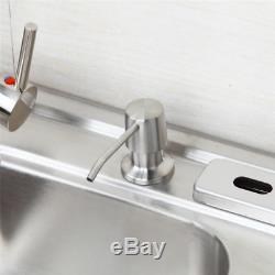 Kitchen Brushed Nickel Mixer Faucet & 2 Sink & Soap Dispenser With All Part Set