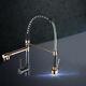 Kitchen Deck Mounted Sink Faucet Single Handle Pull Down Sprayer Brass Mixer Tap
