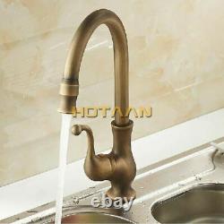 Kitchen Faucet Antique Brass Swivel Bathroom Basin Sink Mixer Tap Crane