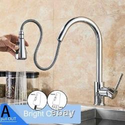 Kitchen Faucet Brushed Nickel Mixer Faucet Single Hole Pull Out Spout Sink Mixer