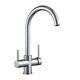 Kitchen Faucet Filtered Deck Mounted Thermostatic Mixer Lever Tap Drinking Sink