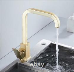 Kitchen Faucet Hot Cold Tap Swivel Spout Washing Sink Mixer Bathroom Single Hole