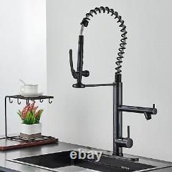 Kitchen Faucet Pull Down Spray Swivel Single Handle Mixer Tap Oil Rubber Bronze