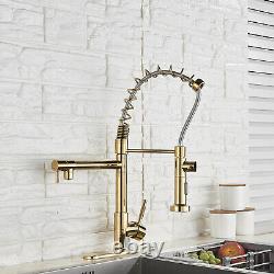 Kitchen Faucet Pull Down Sprayer Sink Swivel Spout Gold Colors Mixer Tap withcover