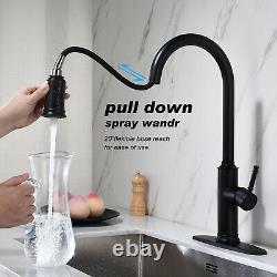 Kitchen Faucet Sink Pull Down Pull out Sprayer Single Handle Swivel Mixer Tap US
