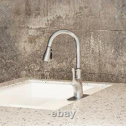 Kitchen Faucet Sink Pull Down with Sprayer Single Handle Mixer Brushed Nickel