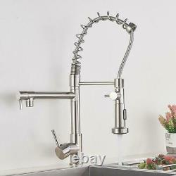 Kitchen Faucet Vessel Sink Mixer Tap Spring Dual Swivel Spouts Sink Faucets
