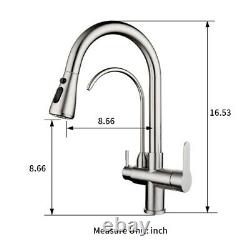 Kitchen Faucet with Pull Down Sprayer, 3 in 1 Water Filter Purifier Faucets
