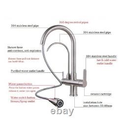 Kitchen Faucet with Pull Down Sprayer, 3 in 1 Water Filter Purifier Faucets