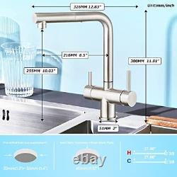 Kitchen Faucets 3 in 1 Water Filter Purifier Faucets Drinking Brushed Nickel