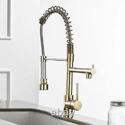Kitchen Faucets Sink Single Pull Out Spring Spout Mixer Hot Cold Water Tap Brass