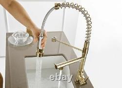 Kitchen Faucets Sink Single Pull Out Spring Spout Mixer Hot Cold Water Tap Brass