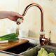 Kitchen Rose Gold Sink Pull Out Spray Mixer Swivel Brass Faucet Taps Deck Mount