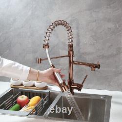Kitchen Sink Chrome/Matte Pull Down Mixer Faucet Deck Mounted Swivel Spout Taps