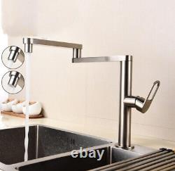 Kitchen Sink Faucet Basin Mixer Hot Cold Tap Bathroom Folding Swivel Head Chrome