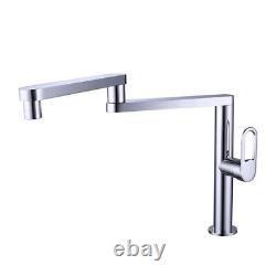 Kitchen Sink Faucet Basin Mixer Hot Cold Tap Bathroom Folding Swivel Head Chrome