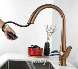 Kitchen Sink Faucet Bathroom Tap Hot Cold Washbasin Mixer Copper Pull Out Spray