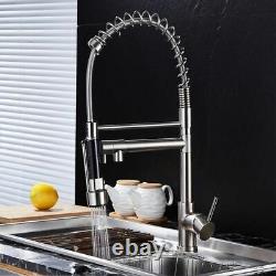 Kitchen Sink Faucet Crane Tap With Dual Spout Deck Mounted Hot Cold Water Mixer